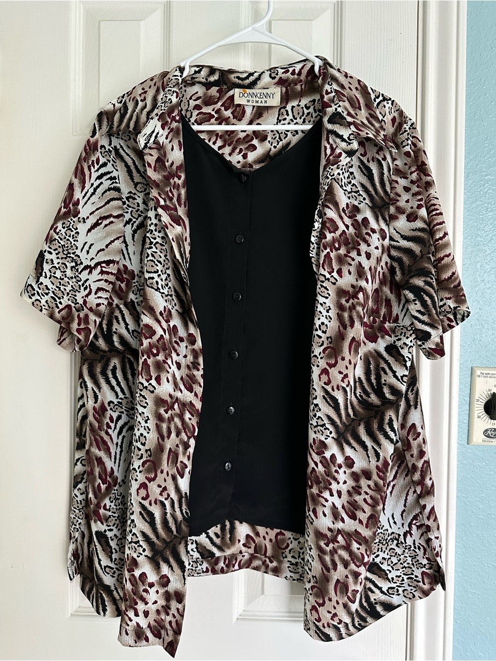 VTG DonnKenny Animal Print Blouse & Black Camisole size 2X - Picture 4 of 5